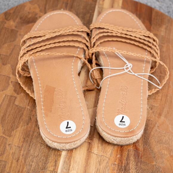 Madewell The Kathryn Espadrille Braided Leather Slide Sandals Womens 7 - Picture 4 of 5